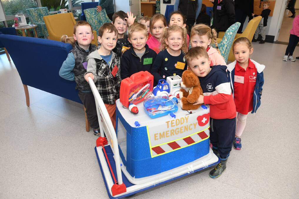 TO THE RESCUE: Horsham Community Childcare Centre get ready for the teddy emergency tour at Horsham's Wimmera Base Hospital. Picture: SAMANTHA CAMARRI