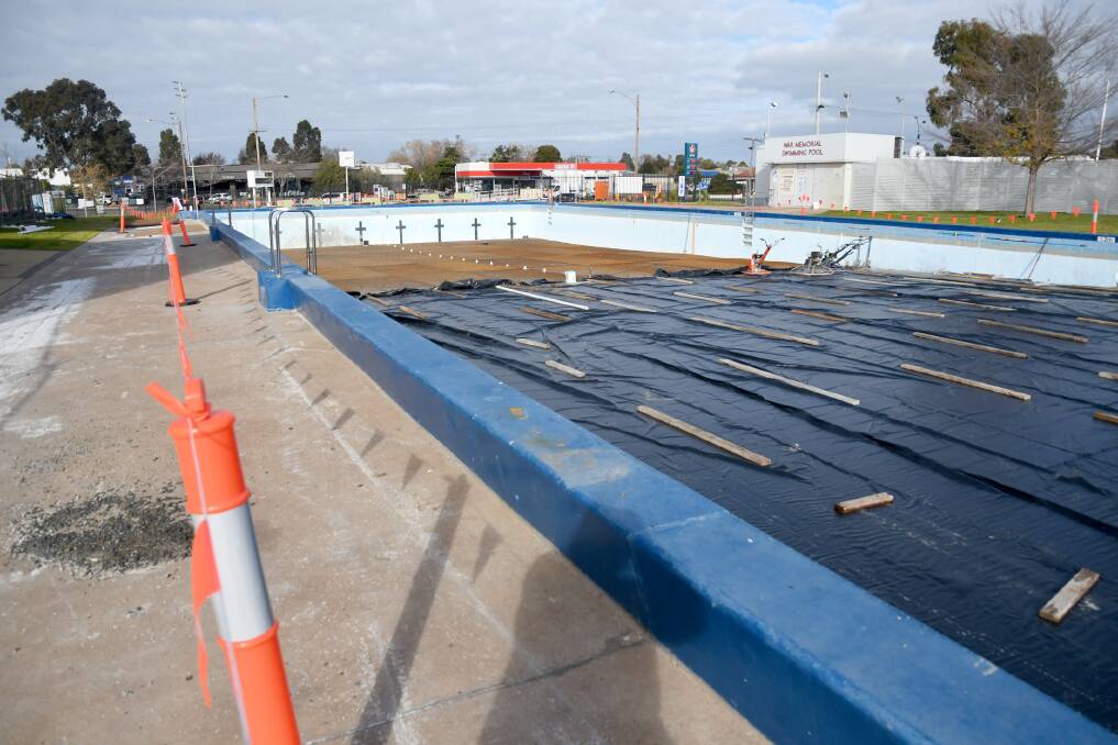WORK IN PROGRESS: Ongoing construction work at the Horsham Aquatic Centre's outdoor pool. Picture: SAMANTHA CAMARRI