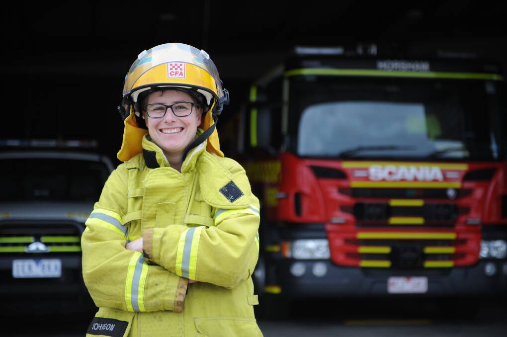 NEW BEGINNINGS: Lt Rachelle Smith at the Horsham County Fire Authority. Mrs Smith is the first female volunteer to be appointed for an operational role. Picture: SONIA SINGHA