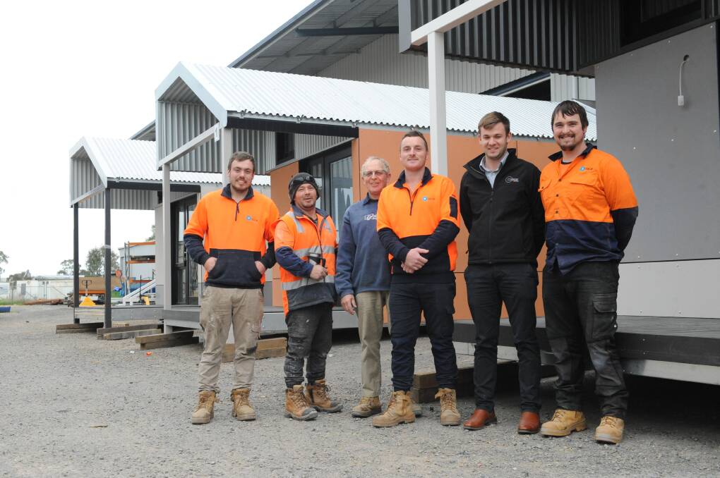 HOMES: The Oscar Buillders crew members at the Horsham site. Picture: SONIA SINGHA