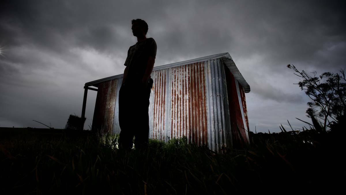 Recovering Ice addict "Harry" on the farm in western Victoria, in August 2013. Photo: Jason South, The Age. 