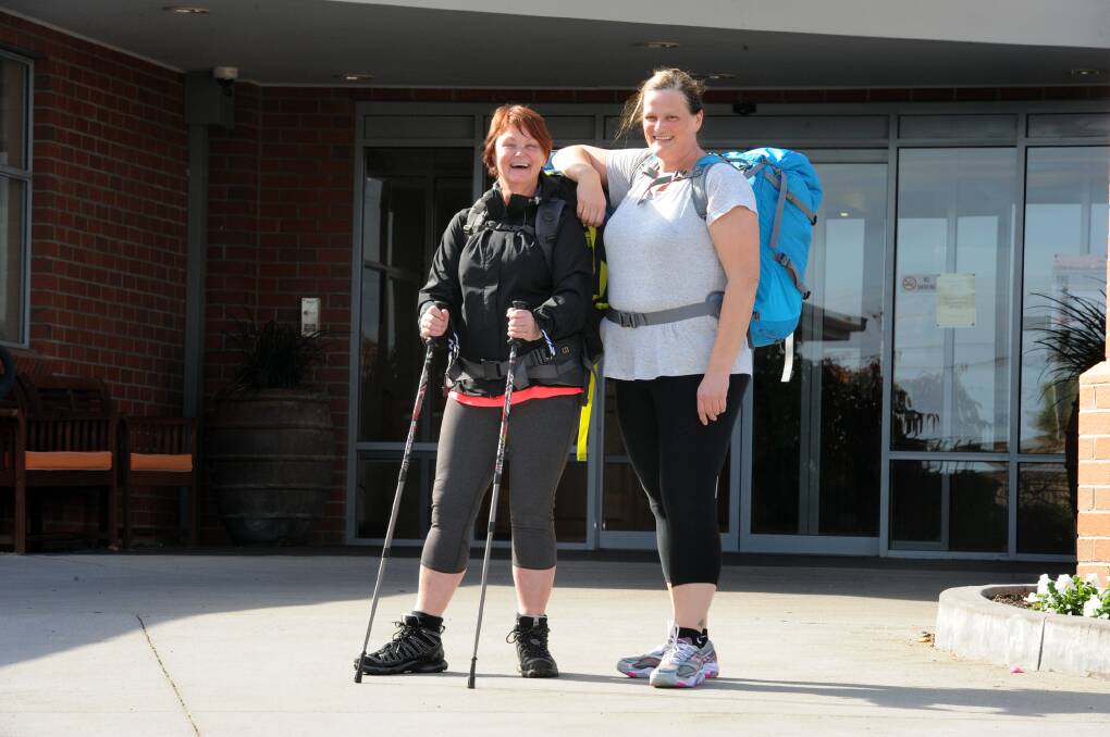 READY TO GO: Stawell women Leeanne Nuske and Andrea Monaghan have been 
completing plenty of endurance training for a 466-kilometre walk across Spain to 
raise money for Eventide Homes. Picture: PAUL CARRACHER