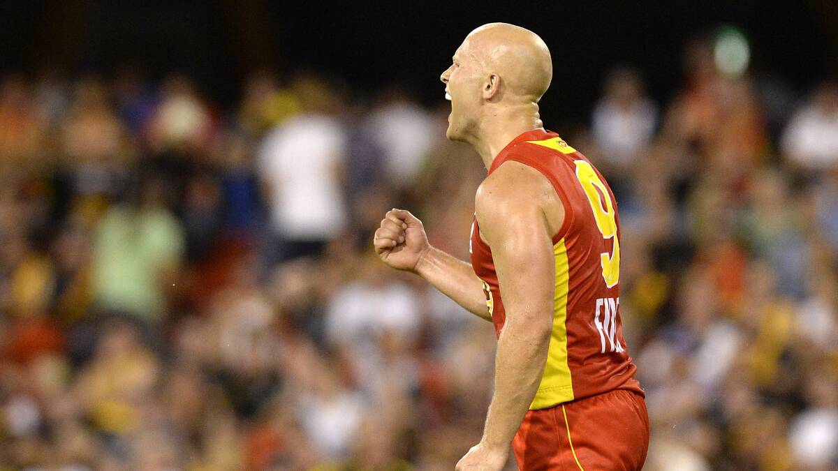VICTORY: Gold Coast Sun Gary Ablett is ecstatic after the Suns caused another upset when they beat Richmond at the weekend. Picture: GETTY IMAGES