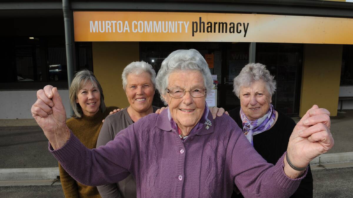 PRIZE FACTORY: Anne Hammerton, Carolyn West, Phyllis Hill and Margaret Exell have all won prizes in a Murtoa Community Pharmacy promotion. Picture: PAUL CARRACHER