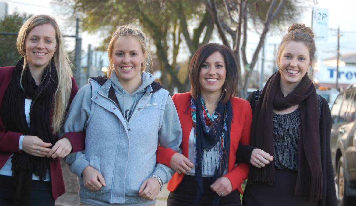 TALKIN’ ’BOUT A REVOLUTION: Four Wimmera women will host a forum about eating disorders and body image in Horsham next month. Pictured are The Real Beauty Revolution project members, from left, Alyshia Okely, Maddison Peters, Sarah Wickes and Hayley Jende. Picture: SIMONE DALTON