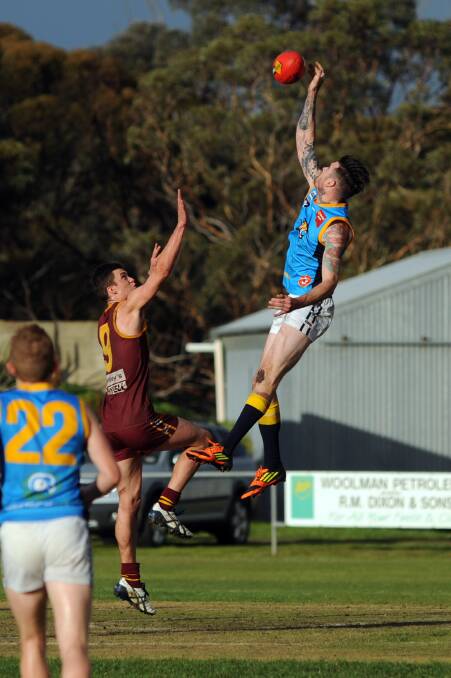 Nhill ruckman George McWaters will play a key role in Saturday's clash with Stawell. Picture: PAUL CARRACHER