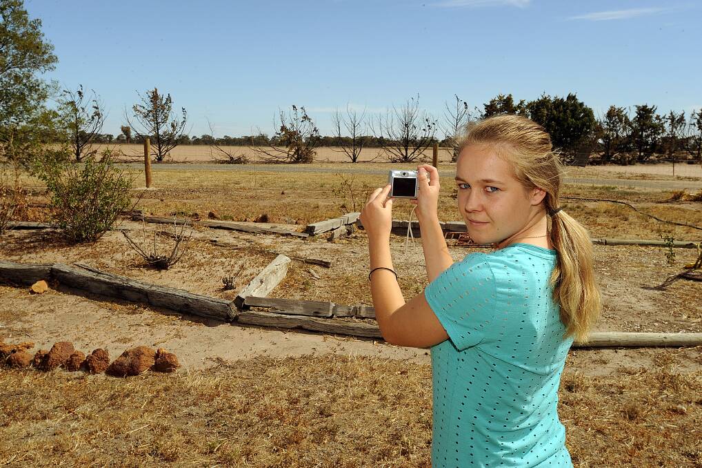 BLACK SATURDAY: Kellie Becker, where she took the photo of trees burning during the February 7, 2009 fire.