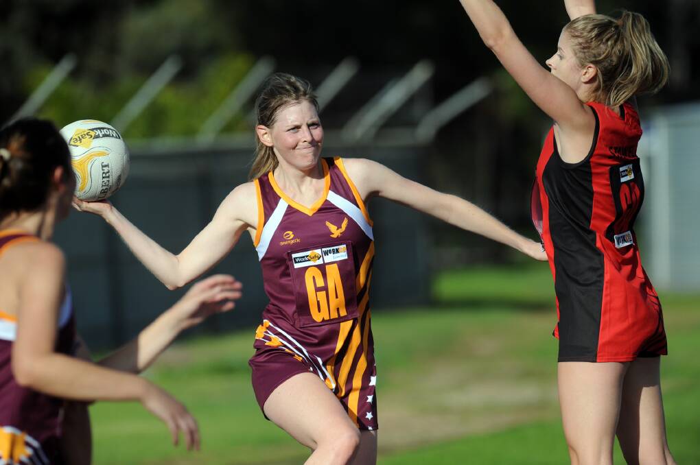 Warrack Eagles' Megan Werner in action against Stawell earlier this season. Picture: PAUL CARRACHER