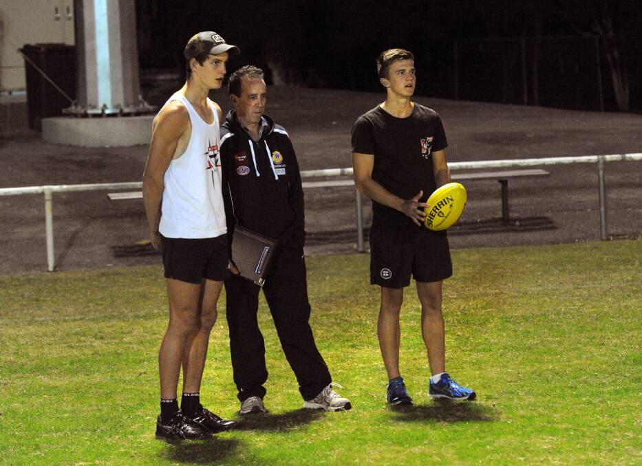 Jarrod Berry, pictured with Mark O'Beirne and Keegan Mellington, will head to the Gold Coast with Sam White on Friday for a week-long tournament. Picture: PAUL CARRACHER