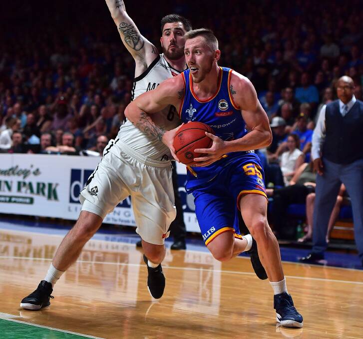 Mitch Creek drives inside for the Adelaide 36ers. Picture: GETTY IMAGES