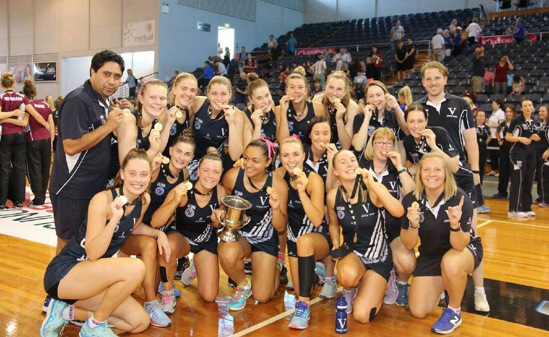 Sacha McDonald was part of the Victorian team that won the national netball championships in Adelaide on Sunday. Picture: NETBALL VICTORIA