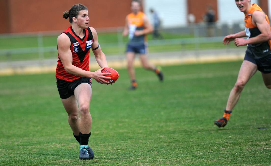 BACK: Stawell defender Jakob Salmi was in strong form against the Southern Mallee Giants and will need to provide drive. Picture: STUART McGUCKIN