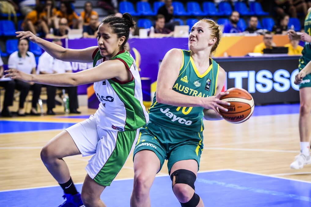 ATTACK: Chloe Bibby looks to score at the under-19 FIBA world cup. Picture: FIBA