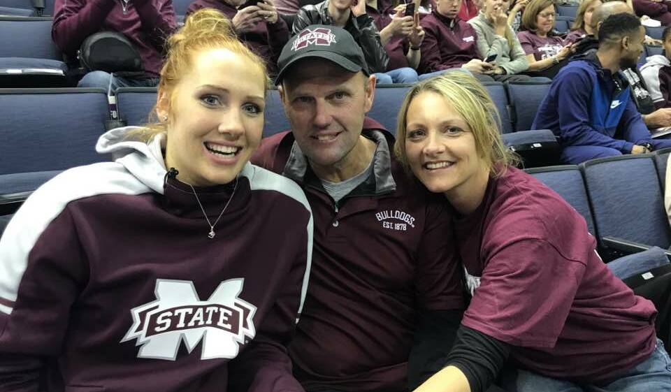 Chloe's parent Adrian and Leigh-anne Bibby madethe trip over to watch the NCAA final four matches. Leigh-anne said it was an amazing experience. Picture: CONTRIBUTED