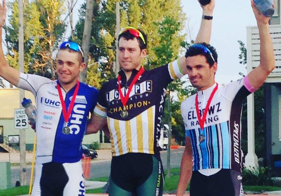 Magee finished third at the Luck Pie Criterium in Colorado. Picture: CONTRIBUTED