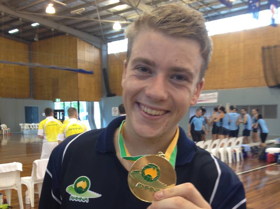 Riley Richardson with his gold medal from the 2014 championships.