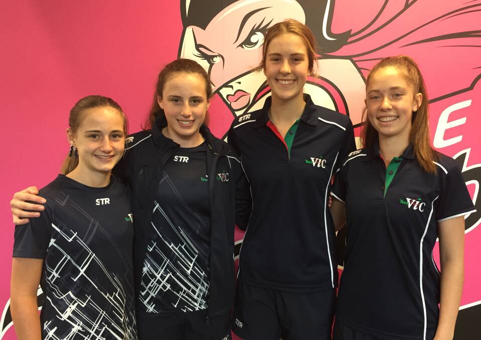STARS: Grace Manserra, Eloise Wills, Maggie Caris and Lavinia Fox are all representing Victoria at the Pacific School Games in Adelaide. Picture: CONTRIBUTED
