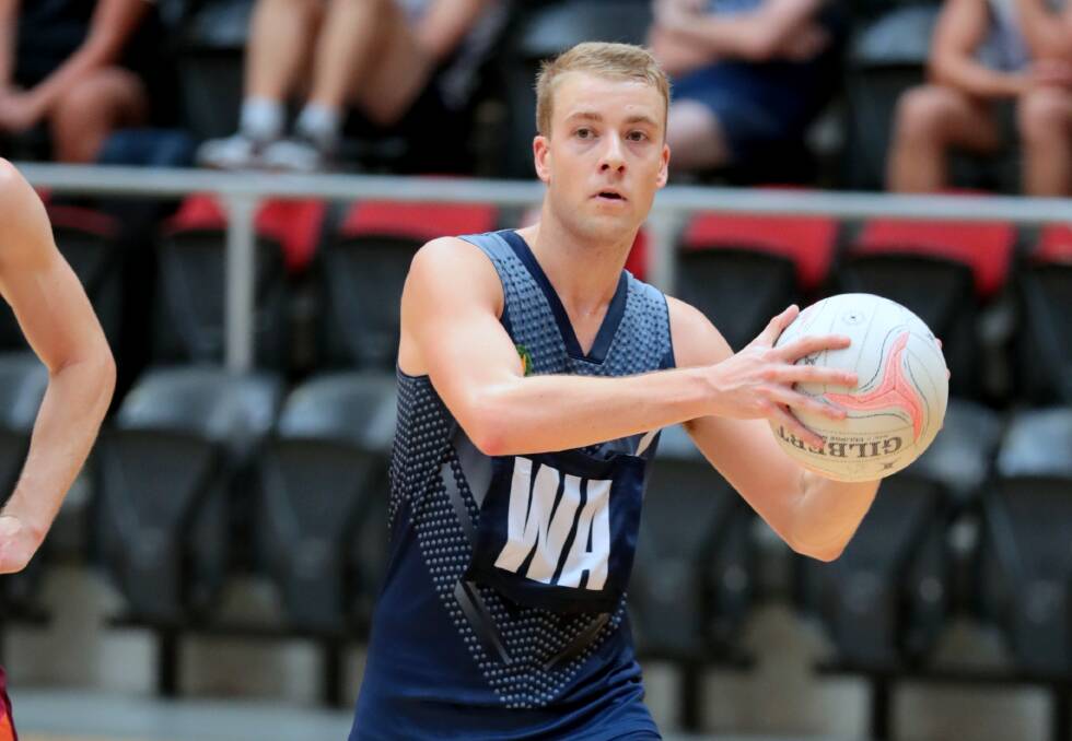 IN ACTION: Riley Richardson in action for Victoria at the 2018 Australian Men's netball championships. Picture: POWER SHOTS PHOTOGRPAHY