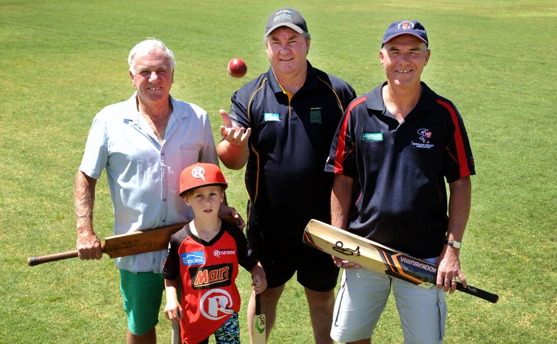 MASTERS: David Hopper, Phoenix Hopper, David Berry and Howard Schier are excited about masters cricket coming to Horsham. Picture: OLIVIA PAGE