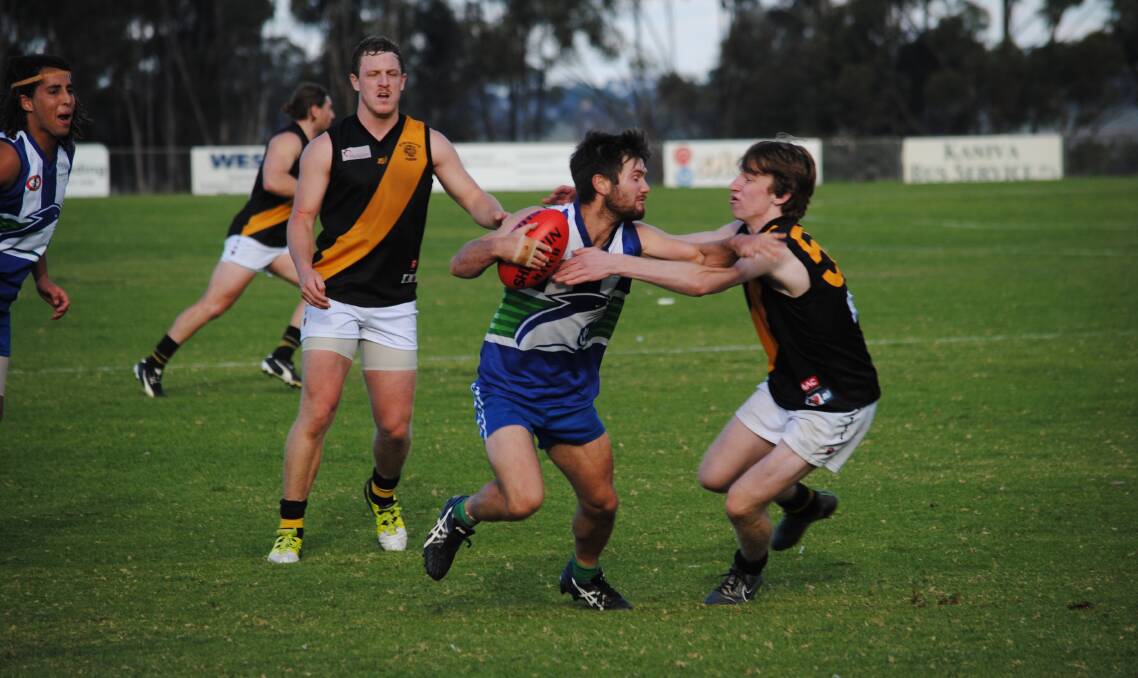 PUSH: Alex Brown, pictured here last season, was one of his side's best in the opening round of the season. Picture: THE NARACOORTE HERALD