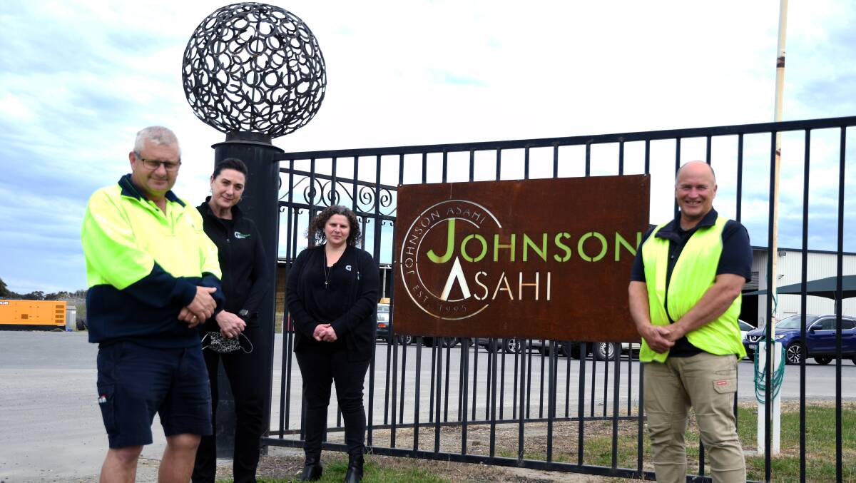 BIG MILESTONE: Johnson Asahi employees Colin Flack, Jane Wollermann, Amanda Krause and Tony Huebner. Picture: MATT CURRILL