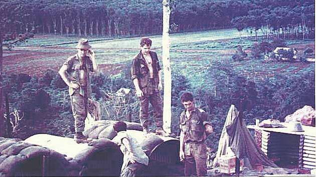 VIETNAM WAR: "Midnight", Rob Ellis and Donny Hill at Courtney Hill 1971. Picture: 1ATF HQ