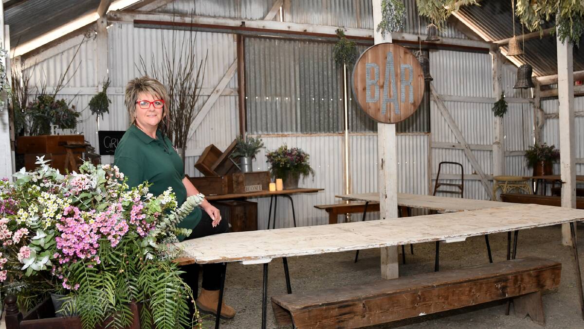 WINE AND DINE: Horsham Agricultural Society's Andrea Cross at the cattle shed pop-up restaurant in 2017. 