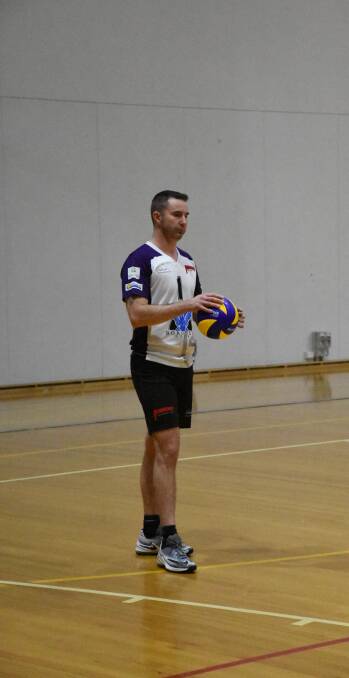 TACTICS: Phantoms' Tim Popple contemplates his next move in round six of the Victorian Volleyball League.