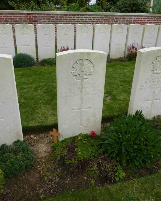 REMEMBER: Grave of Sgt Lindsay Ranson, 24th Bn, AIF, an Ararat bank clerk KIA Montbrehain, France, on 5 October 1918, the last day Australians fought in WWI.