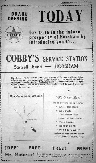 OPEN FOR BUSINESS: The ‘Grand Opening’ was advertised in the Horsham Times. Photo: HORSHAM HISTORICAL SOCIETY