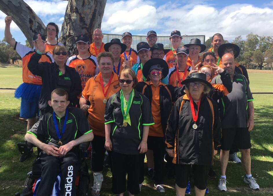 FUN: Members of Horsham Heat, Wimmera Weapons and Horsham Rockets pictured at the recent Tri State Games in Adelaide.