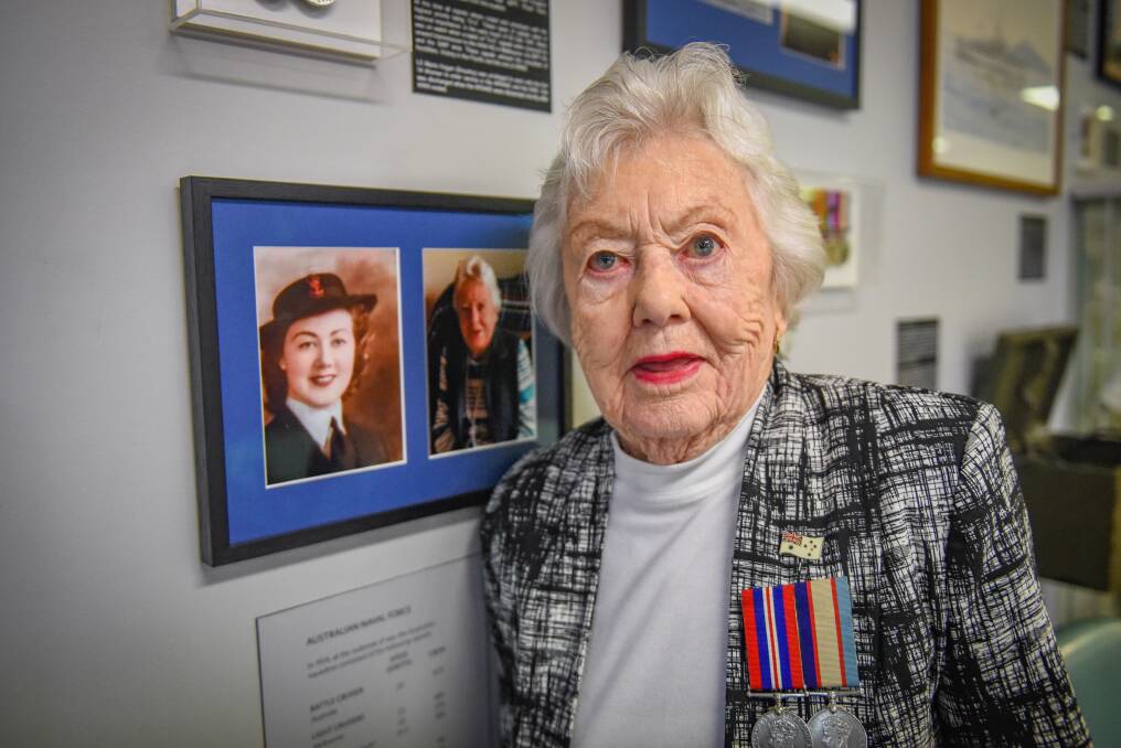 DOING HER DUTY: Launceston World War II veteran Marie Brearley was one of the first women to join the Navy. She worked in Canberra as a telecommunications decoder. Picture: Paul Scambler 