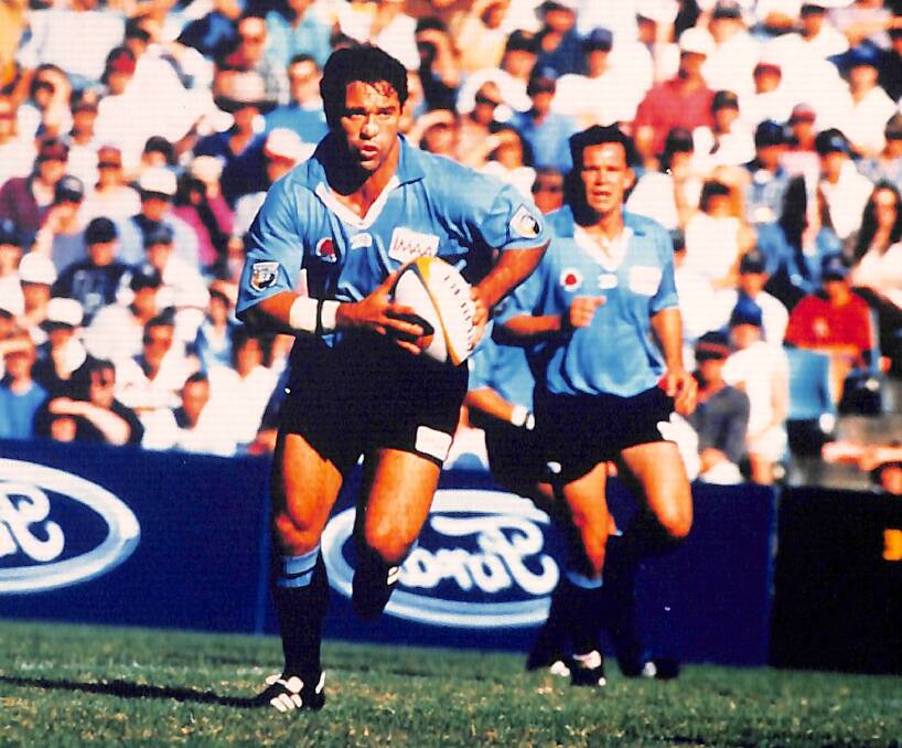 Richard Tombs while playing for the NSW Waratahs in 1996. Picture: Rugby AU