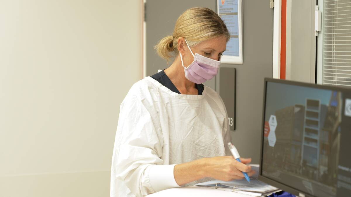A respiratory ward nurse. Stock image.