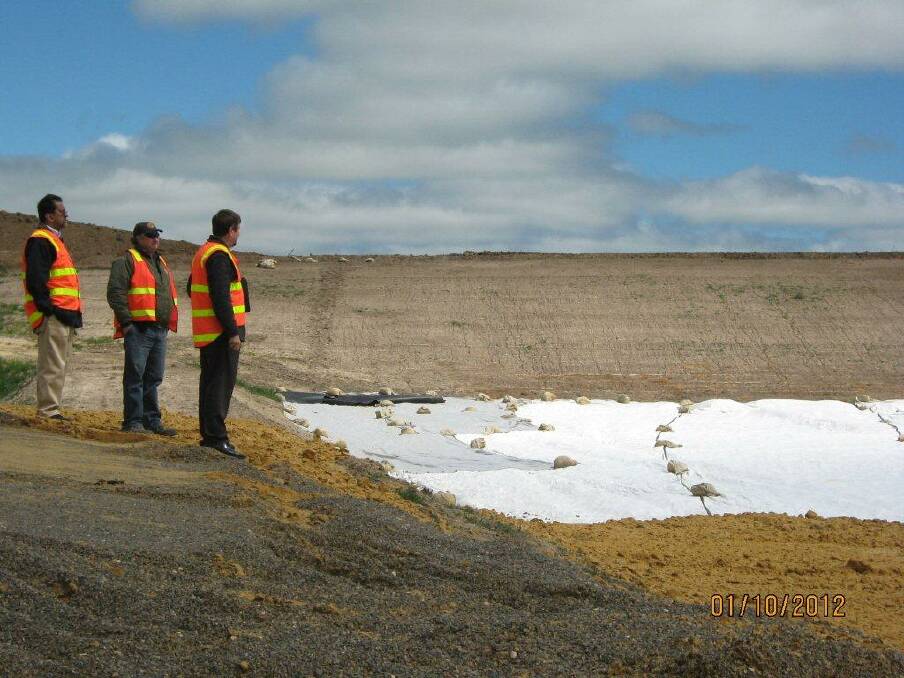 Horsham Rural City Council staff survey the new landfull site at Dooen. Picture: CONTRIBUTED