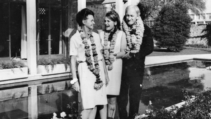 Marjorie Tange in New Delhi with daughter Jennie and Sir Arthur Tange. From <i>Wife and Baggage to Follow</i>.