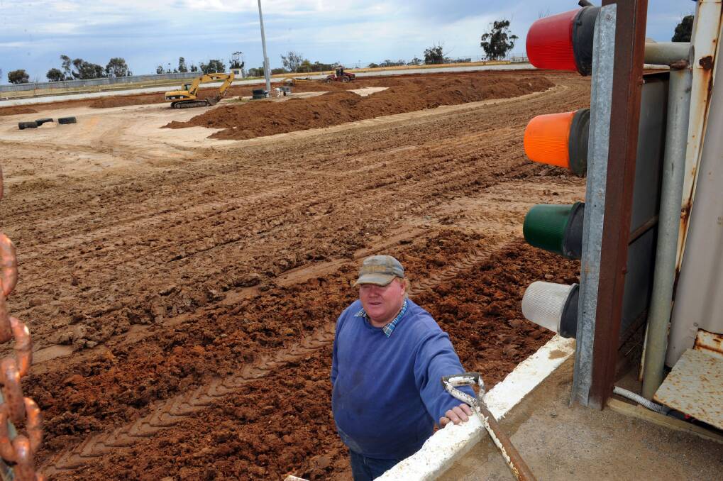 Volunteer Winton 'Bluey' Scott has put a lot of hours into helping resurface the track at the Blue Ribbon Raceway in Horsham. Picture: PAUL CARRACHER