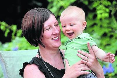 BACK TO PRACTICE: Dr Kate Graham will work part-time at Natimuk Medical Clinic while caring for her son Hamish Heard, six months. Picture: PAUL CARRACHER