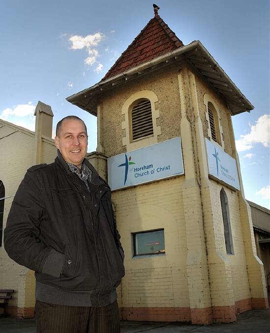 BIG PLANS: Ministry team leader Simon Risson in front of Horsham Church of Christ. Picture: PAUL CARRACHER