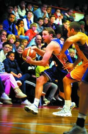 BUZZ: Horsham Hornet Mark Dorward plays in front of a packed Horsham Basketball Stadium on Saturday night. Almost 700 people turned out to see ex-Horsham NBA draft prospect Aaron Bruce return to the Hornets side. [BB] Picture: MELISSA POWELL