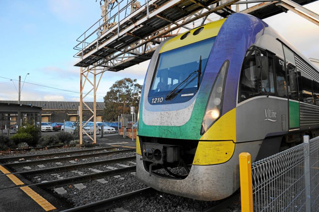 ON TRACK: A V/Line train on the Melbourne to Ararat line.