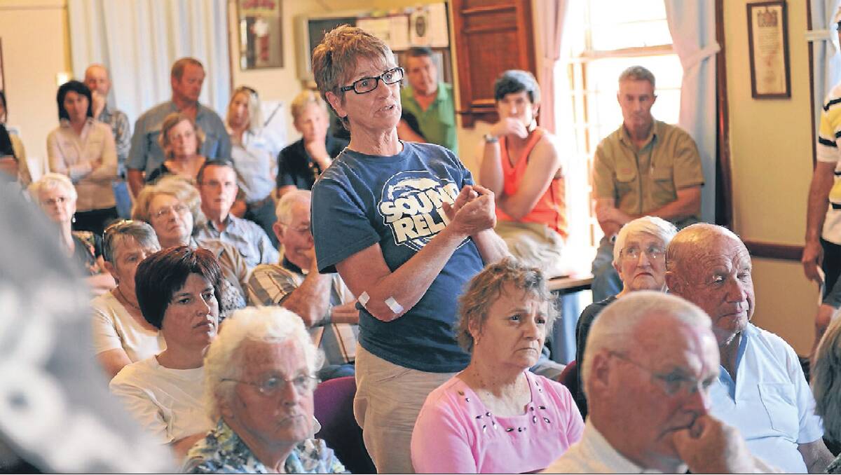 OPEN FORUM: Glenda Freeman asks questions about the Big Hill Enhanced Development Project at Stawell Gold Mines' community consultation meeting. PICTURE: PAUL CARRACHER.