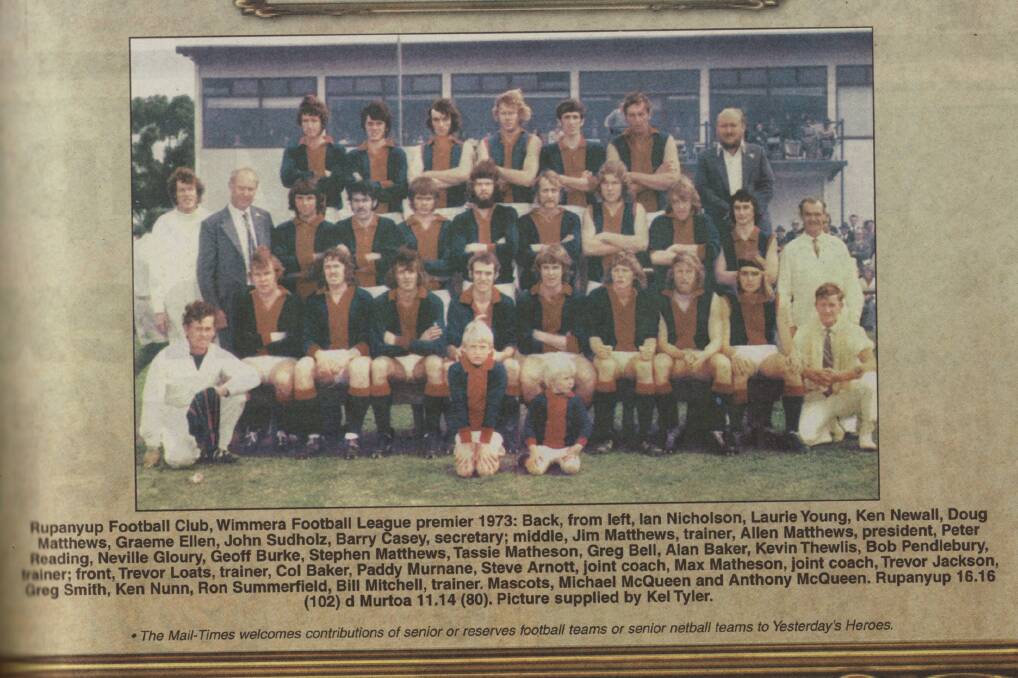The 1973 Rupanyup premiership team.