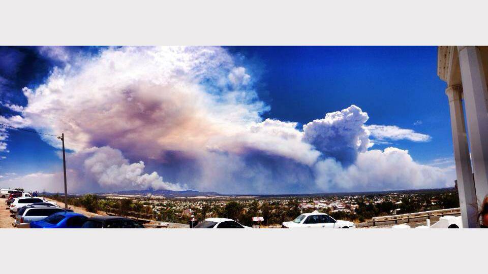 FIRES: Samuel John Webb took this photo from Big Hill at Stawell on Friday..