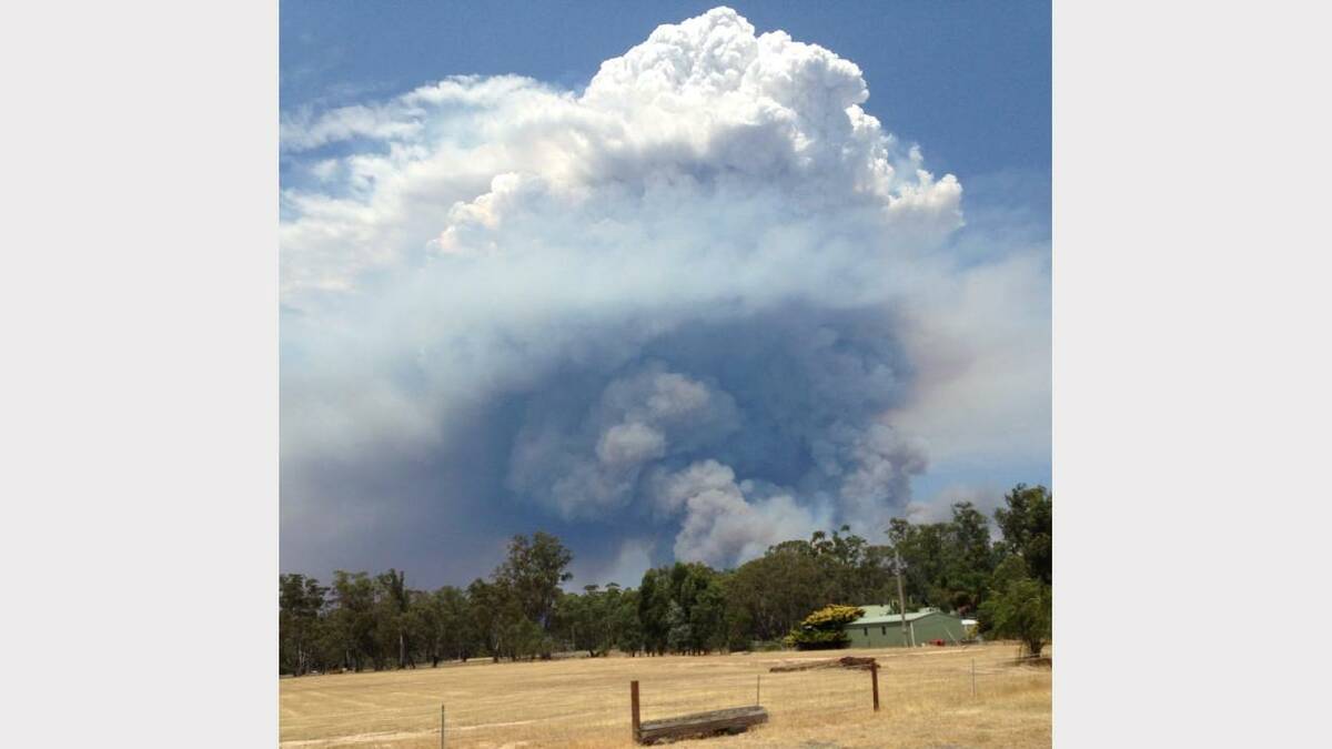 THURSDAY: Ellie McDonald took this photo of the Grampians fires at Dadswells Bridge just before 1pm.