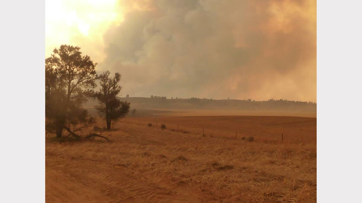 YAAPEET: Judy Fisher took these photos of fires on the west side of Lake Albacutya and looking north to the fires.
