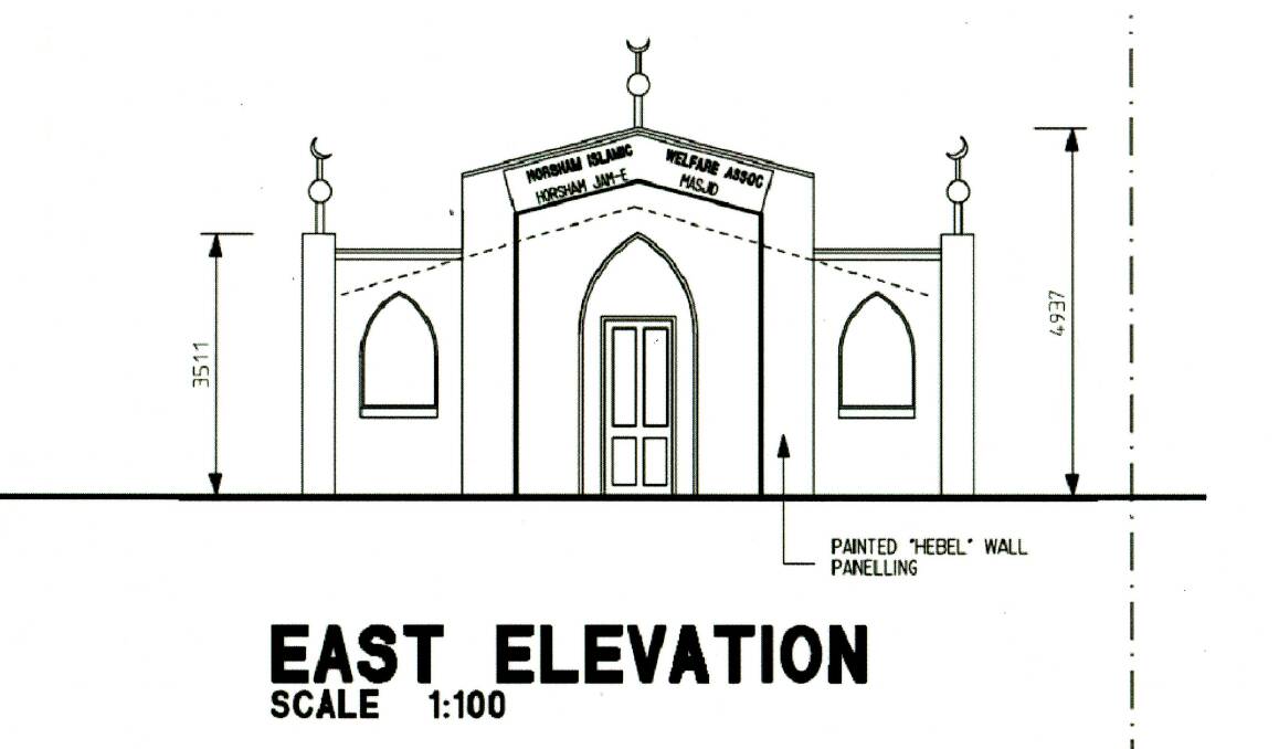 Modified plans for a mosque to be built in Stawell Road, Horsham. 