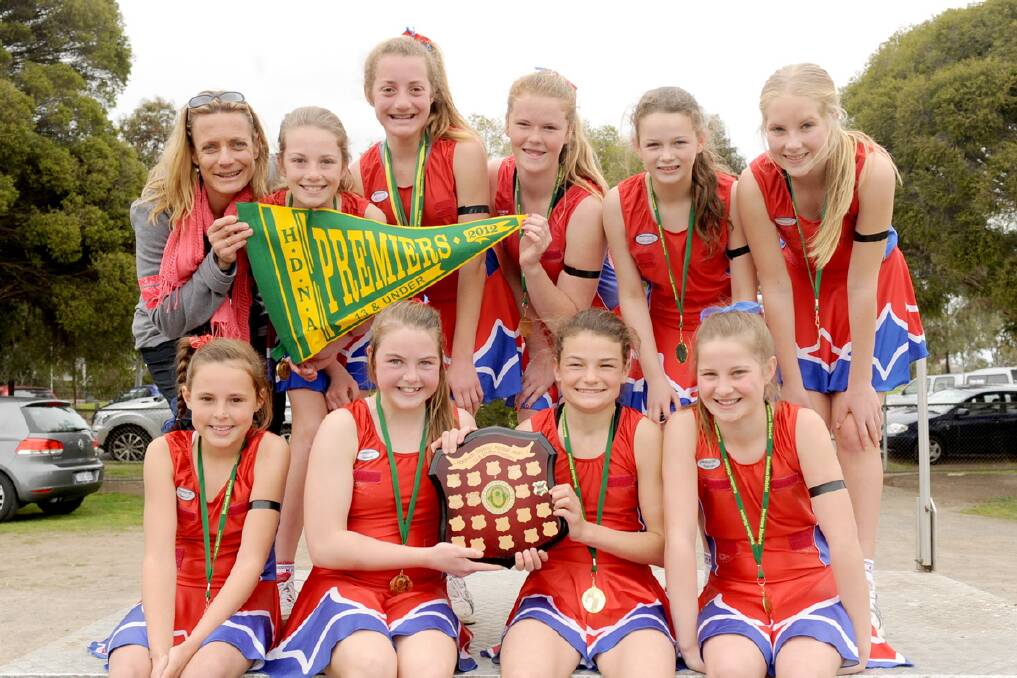 Under-13 Kalkee premiers in the Horsham District Netball League
